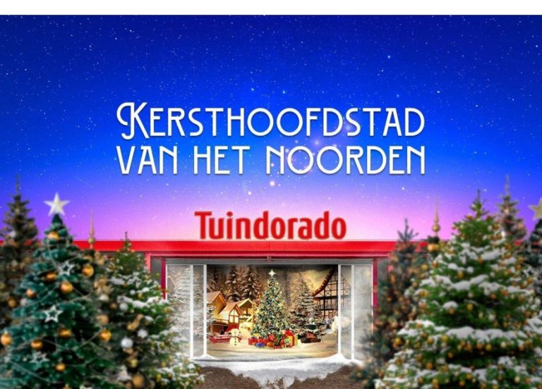 Home Kerstshow Friesland met kerstbomen en kerstartikelen in tuincentrum Tuindorado
